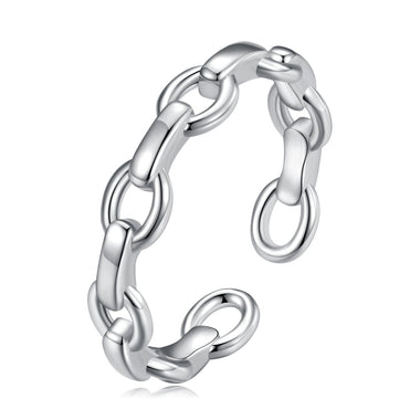 925 Sterling Silver Platinum Plated 0.4cm Wide Ring - 0
