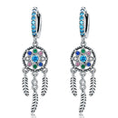 925 Sterling Silver Oxidized Silver Pavé CZ Earrings for Women, Size: 4*1 cm-1