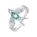 925 Sterling Silver Transparent Glass Ring for Women-2