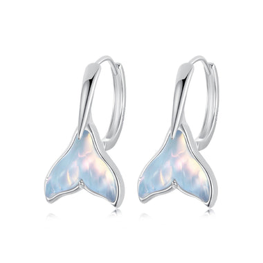 925 Sterling Silver Transparent Glass Earrings for Women - 0