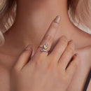 925 Sterling Silver White Gold Plated Ring with CZ - 3mm-7