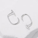 925 Sterling Silver Brass Earrings with White Gold Plating 1.4cm for Women-5