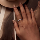 S925 Sterling Silver 4mm Plated Platinum Ring for Women Size 6.0-5
