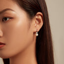 925 Sterling Silver Earrings with Plated Platinum and Shell Pearl for Women-7