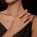 925 Sterling Silver Plated Moissanite Ring Size 6-6