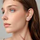 925 Sterling Silver White Gold Plated CZ Earrings 0.5*1.8cm for Women-7