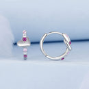 925 Sterling Silver Earrings with Pavé Setting CZ in White Gold, 1.2*0.6cm for Women-3
