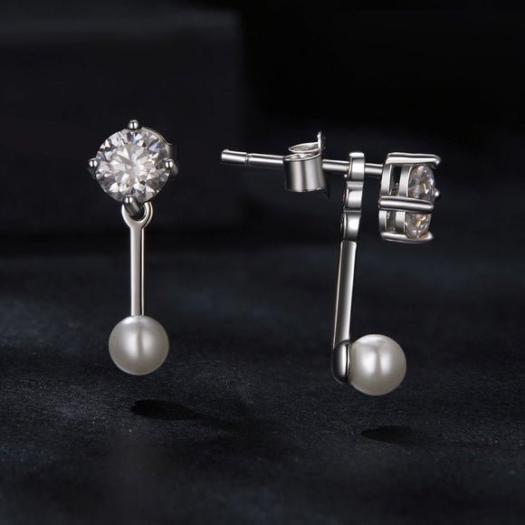 925 Sterling Silver 0.50 Carat Moissanite Earrings for Women