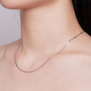 925 Sterling Silver Plated Platinum 45cm Necklace-7