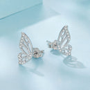 925 Sterling Silver White Gold Plated Pavé Set CZ Earrings - Small Size-3