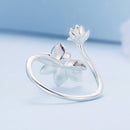 925 Sterling Silver Enamel Flower Ring-3