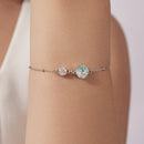 925 Sterling Silver 0.8cm CZ White Gold Plated Bracelet for Women-6
