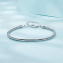 925 Sterling Silver Plated Platinum Bracelet with Adjustable Length for Women-5