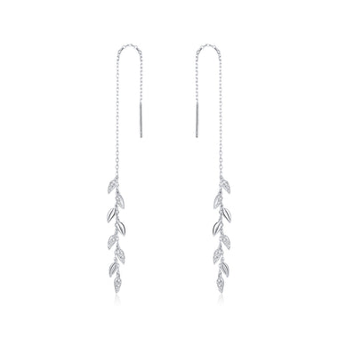 925 Sterling Silver Earrings with Pavé Setting CZ - 11.7cm for Women