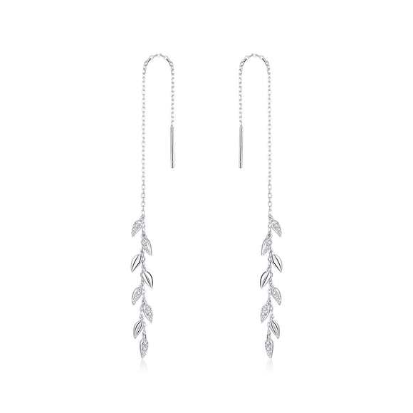 925 Sterling Silver Earrings with Pavé Setting CZ - 11.7cm for Women