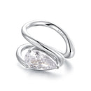 925 Sterling Silver Hoop Earrings with Pavé Setting CZ in White Gold-1