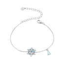 925 Sterling Silver Plated Platinum Bracelets with Ice Flower Zirconia for Women-1