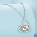 925 Sterling Silver Necklace with CZ in Rose Gold and Platinum Finish, 400mm Chain Length for Women-3