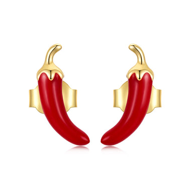 925 Sterling Silver Gold Plated Enamel Earrings for Women