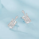 925 Sterling Silver Earrings for Women with White Gold Plating, Size 1.5x0.6cm-3