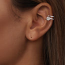 925 Sterling Silver 5mm Moissanite Earrings for Women, 13x8mm, White Gold Plated-8