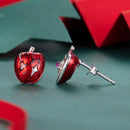 925 Sterling Silver Earrings with Synthetic Spinel & Enamel, 1.1x0.8cm for Women-4