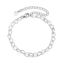 925 Sterling Silver Plated White Gold Adjustable Bracelet for Women-3