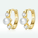 925 Sterling Silver Pavé CZ Gold Plated 1x0.5cm Earrings for Women-5