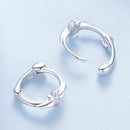 925 Sterling Silver White Gold Plated Earrings with CZ for Women-4