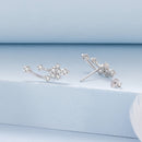 925 Sterling Silver & Brass White Gold Plated Earrings with CZ for Women-2