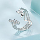 925 Sterling Silver Plated White Gold Adjustable Ring for Women-2