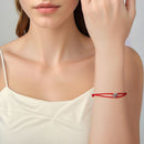 925 Sterling Silver Adjustable Bracelet with CZ and Cotton Rope for Women-7