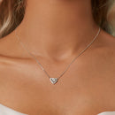 925 Sterling Silver Moissanite 0.5 Carat Necklace with CZ for Women-8