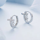925 Sterling Silver Earrings with Pavé Setting CZ in White Gold, Size 13*8mm for Women-5
