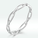925 Sterling Silver 0.3cm Platinum Plated Ring-4