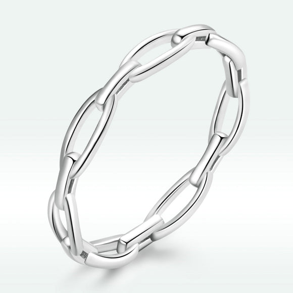 925 Sterling Silver 0.3cm Platinum Plated Ring