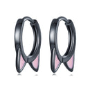 925 Sterling Silver Enamel Black Gold Plated Earrings for Women-1