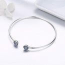 925 Sterling Silver Bracelet with Outer Diameter 6cm and Wall Thickness 0.2cm for Women-3