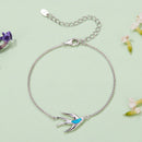 925 Sterling Silver Synthetic Opal Bracelet with White Gold Plating-3
