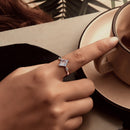 925 Sterling Silver White Gold Plated 1.2x0.9cm Pendant Ring Size 6.0 for Women-6