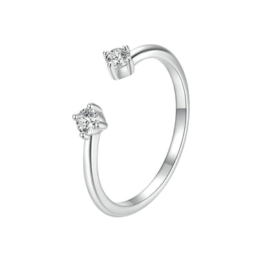 925 Sterling Silver Moissanite Ring Size E for Women - 0
