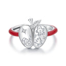 925 Sterling Silver Enamel Pavé CZ Ring for Women Size 1.3 cm-1