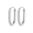 925 Sterling Silver Earrings with Pavé Setting CZ in Platinum for Women-2