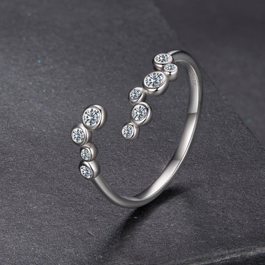 925 Sterling Silver Moissanite 0.06 Carat Ring for Women, Size E - 0
