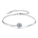 925 Sterling Silver Moissanite 0.50 Carat Bracelet with Pavé Setting and White Gold Plating for Women-1