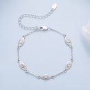 925 Sterling Silver White Gold Plated Bracelet with CZ Pendants for Women-3