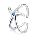 S925 Sterling Silver Oxidized Ring with Pavé Setting and CZ-1