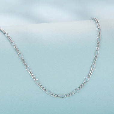 925 Sterling Silver 40cm Necklace with Plated White Gold - 0