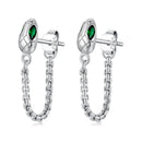 925 Sterling Silver Earrings with CZ in White Gold Plating-1