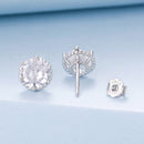 925 Sterling Silver Earrings with Pavé Setting CZ in White Gold Plated-2